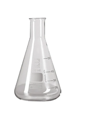 Matraz Erlenmeyer con cuello estrecho de 250 ml.