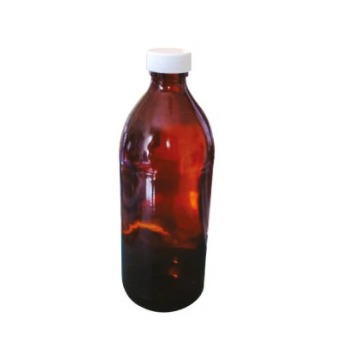 Botella de vidrio ámbar 500ml.